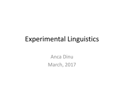 Experimental Linguistics