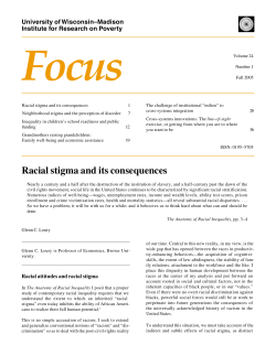 Racial stigma and its consequences - Institute for Research on Poverty