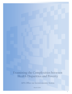 Examining the Complexities Between Health Disparities and Poverty