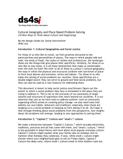 Cultural Geography and Place Based Problem