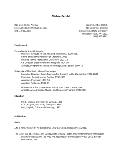 Michael B&eacute;rub&eacute; - Penn State`s English Department