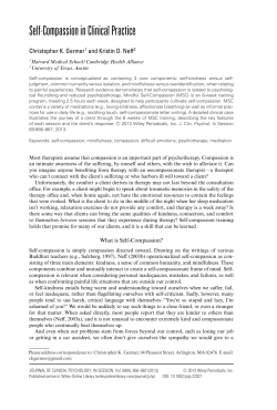 Self-Compassion in Clinical Practice
