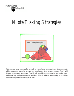 Note Taking Strategies