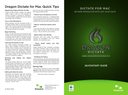 Dragon Dictate for Mac Quick Tips