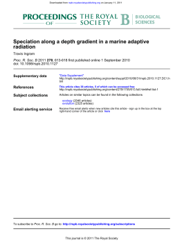 radiation Speciation along a depth gradient in a marine adaptive