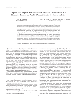 Implicit and Explicit Preferences for Physical Attractiveness in a