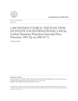 LAW WITHOUT FORCE - DigitalCommons @ LSU Law Center