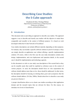 Describing Case Studies: the S‐Cube approach