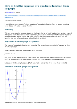 How to find the equation of a quadratic function