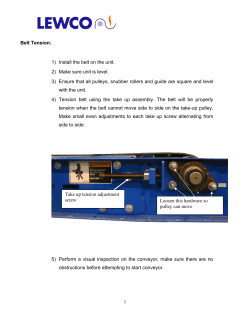 Helpful Guide to Belt Tension and Tracking.