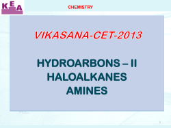 HYDROARBONS &ndash; II HALOALKANES AMINES