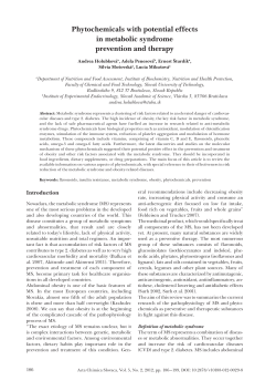 Phytochemicals with potential effects in metabolic syndrome