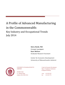 A Profile of Advanced Manufacturing in the Commonwealth: