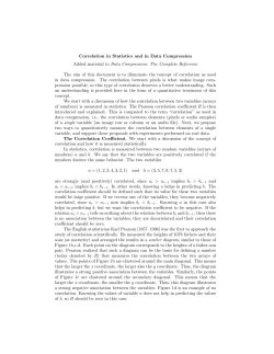 Correlation in Statistics and in Data Compression