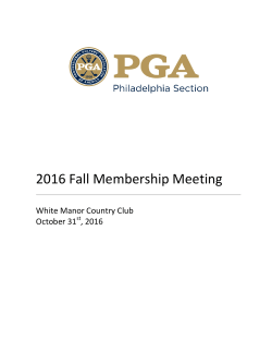2016 Fall Membership Meeting