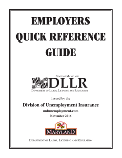 Employer`s Quick Reference Guide - Maryland Department of Labor