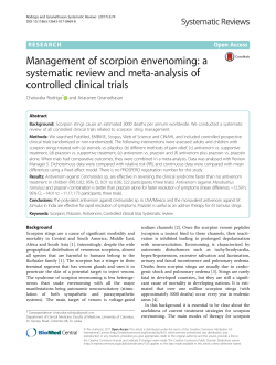 Management of scorpion envenoming: a systematic review and