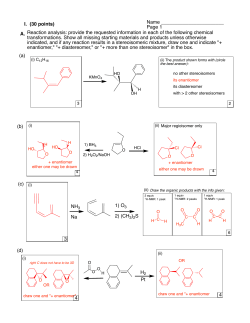 Name Page 1 I. (30 points) Reaction analysis: provide the requested