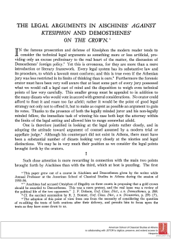 the legal arguments in aischines` against ktesiphon and