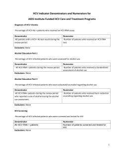 HCV Indicator Denominators and Numerators