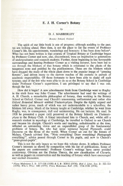 E. J. H. Corner`s Botany - Singapore Botanic Gardens