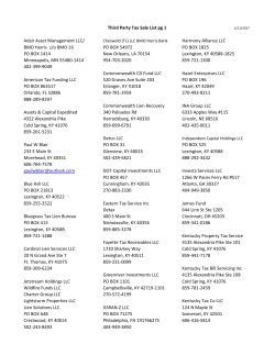 Third Party Tax Sale List pg 1 Adair Asset Management LLC