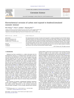 Electrochemical corrosion of carbon steel exposed to biodiesel