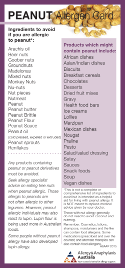 PEANUT Allergen Card
