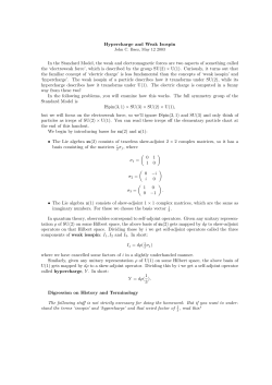 Hypercharge and Weak Isospin