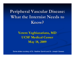 Peripheral Vascular Disease - Continuing Medical Education