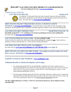 Bee Products and Resources Order Form