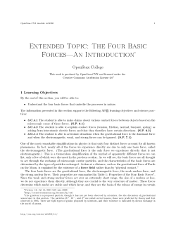 Extended Topic: The Four Basic Forces An