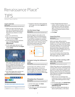 FOR GETTING STARTED Log In and Out Use the