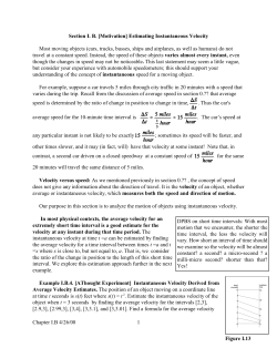 Ch 1 B Velocity