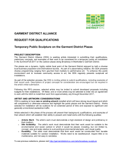 GARMENT DISTRICT ALLIANCE REQUEST FOR QUALIFICATIONS