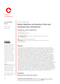 Media, Mobilities and Identity in East and Southeast Asia: Introduction
