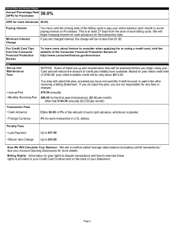 Annual Percentage Rate 36.0% (APR) for