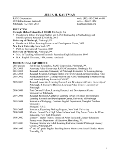 CV - RAND Corporation