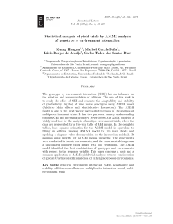 Statistical analysis of yield trials by AMMI analysis of genotype