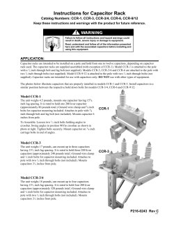 Instructions for Capacitor Rack