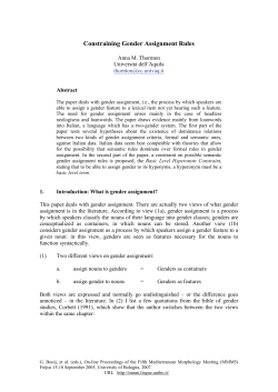 Constraining Gender Assignment Rules