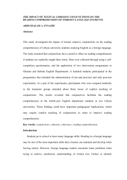 The impact of textual cohesive conjunctions on
