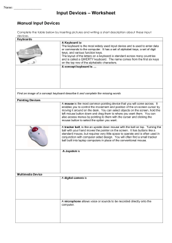 Input Devices &ndash; Worksheet