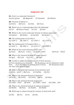 Assignment_ch8 01. Fe2O3 is a molecular formula of