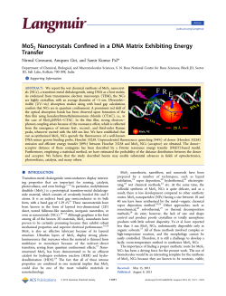 MoS2 Nanocrystals Confined in a DNA Matrix Exhibiting Energy