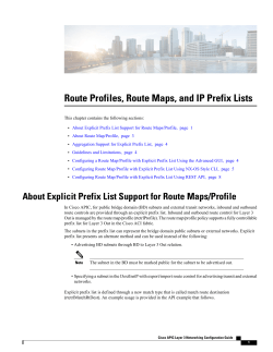 Route Profiles, Route Maps, and IP Prefix Lists
