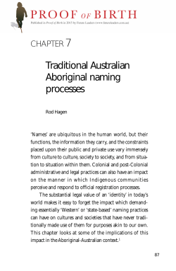 Traditional Australian Aboriginal naming processes