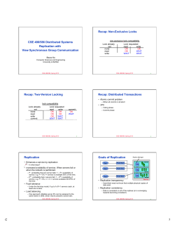 CSE 486/586 Distributed Systems Replication with