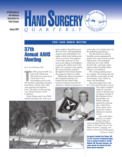 37th Annual AAHS Meeting - American Association for Hand Surgery