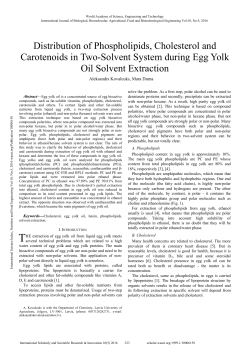 Distribution of Phospholipids, Cholesterol and Carotenoids in Two